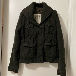 Ruehl No. 952 Dark Brown Wool Utility Jacket Size M